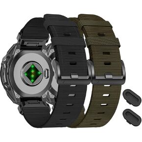 Nylon 26mm Watch Bands Compatible with Garmin Tactix 8/Fenix 8 AMOLED-51mm/Fenix 7X/7X pro/6X/6X pro/5X/5X Plus/3 HR,Quickfit Sports Strap for Descent Mk2i/3i 51mm/tactix 7 Pro/Enduro 3 2