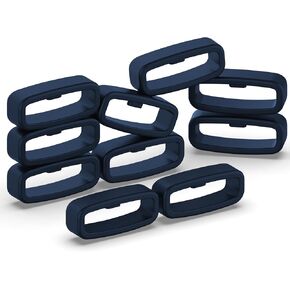 FanTEK 10pcs Watch Strap Holder Loop, Silicone Watch Band Keeper Retainer Fastener Ring Parts for Smart Watch Band Wristband Replacement