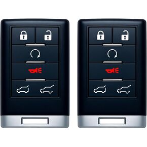 2PCS Remote Key Fob Fobik Compatible for Cadillac Escalade ESV EXT 2007-2014 Smart Key for Keyless Entry Remote Control(FCC ID: OUC6000066 850K-6000066)