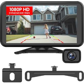 Wireless Backup Camera with Bracket: 4.8" HD 1080P Super Night Vision Camera, Easy Install Dual Channel Stable Signal, IP69K Waterproof Back Up Camera System for Truck, Pickup, SUV, Van - Foxpark