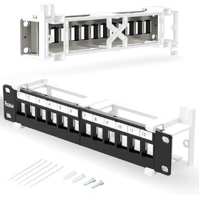 Patch Panel 12 Port Keystone Patch Panel with 89d Wall Mount Bracket for Efficient Cable Management
