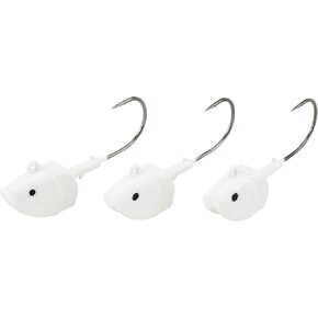 2oz White Shad Jig Head - 3 Pack