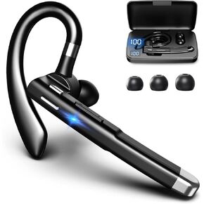 سماعة رأس Bluetooth ، مجموعة أذن لاسلكية بلوتوث مع سماعات رأس ميكروفون للهواتف المكتبية للهواتف مع ميكروفون مانوس مانوس مانوس إلغاء الضوضاء (أسود)