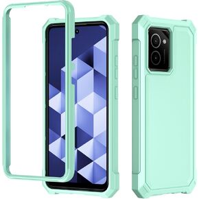Designed for HMD Vibe Phone N159V TA-1590 Case with [Tempered Glass Screen Protector], Full-Body Protective Shockproof Rugged Bumper Cover Phone Case (Teal)