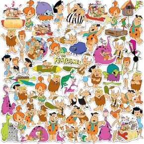 The Flintstones 50ct Vinyl Large Deluxe Stickers Variety Pack - Laptop, Water Bottle, Scrapbooking, Tablet, Skateboard, Indoor/Outdoor