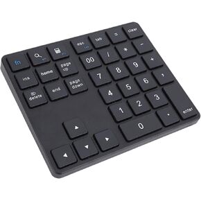 Bluetooth Number Pad, 2.4G Numeric Keypad Numpad, 35 Keys, Rechargeable Financial Accounting Numeric Pad for Laptop Desktop PC (Black)