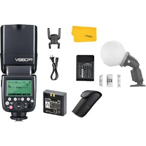 Godox V860II-N 2.4G TTL Li-on Battery Camera Flash with Godox ML-CD15 Diffusion Dome Kit, Fits for Nikon D800 D700 D7100 D7000 D5200 D5100 D5000 D300 D300S D3200 D3100 D3000 D200 D70S D810 D610 D90 D7