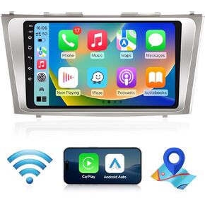 [64G] Car Radio Stereo for Toyota Camry 2007 2008 2009 2010 2011: Upgrade 9 Inch 1280 * 800 HD Touch Screen Head Unit Wireless CarPlay/Android Auto GPS 5GWiFi Bluetooth