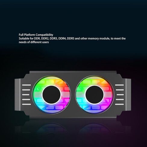 ARGB DDR Memory Cooler,Computer Memory Radiator,PWM Temperature Control Fan for DDR DDR2 DDR3 DDR4 DDR5 (Black) in Kuwait