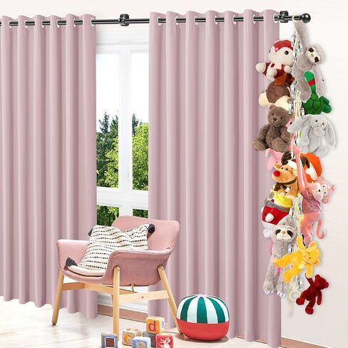 3PCS Hanging Stuffed Animal Storage - Boho Stuffed Animal Hammock Corner for Room Decor, Macrame Stuff Animal Organizer with 60 Metal Clips for Plushies Storage in Saudi Arabia