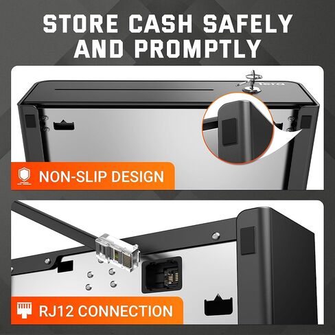 Tera Cash Drawer Heavy Duty: 13" Auto Open Arc Design with 6 Keys 4 Bill 4 Coin Fully Removable Cash Tray Media Slot Key-Lock for Point of Sale (POS) System Small Businesses Vending 335R Pink in Kuwait