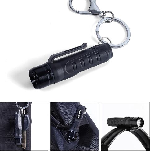 KunHe 2 Pack Keychain LED Flashlight Rechargeable Flashlight Pocket Portable Small Mini Flashlight 300 Lumens for EDC Emergency Camping Dog Walking Unlocking Door and Wallet Valentine's Day Gift in Saudi Arabia