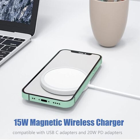 15W Charging Pad for 13, 13 Pro, 13 Pro, 13 Mini, 12, 12 Pro, 12 Pro, 12 Mini, for iOS Earbuds Pro, Charging Station Charging Mat(White) in Saudi Arabia