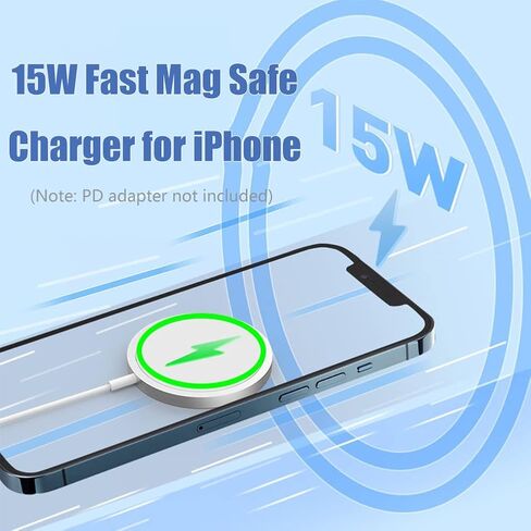 15W Charging Pad for 13, 13 Pro, 13 Pro, 13 Mini, 12, 12 Pro, 12 Pro, 12 Mini, for iOS Earbuds Pro, Charging Station Charging Mat(White) in Saudi Arabia
