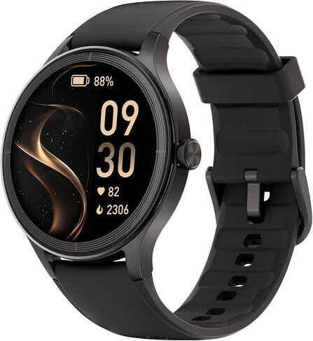 Smart Watch for Women, Smartwatch Compatible Android Phone and iOS Phone, Answer/Make Calls, Fitness Tracker Watch, Heart Rate/Sleep Tracker/100 Sports/IP68 Waterproof, Black in Saudi Arabia