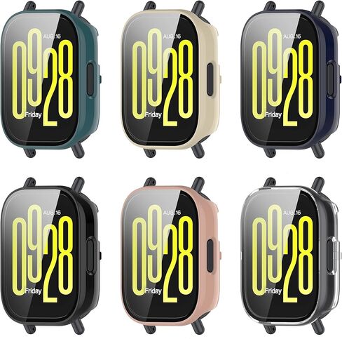 FitTurn Compatible with Redmi Watch 5 Active Screen Protector Cases Replacement PC Slim Case Cover 3D Full Coverage Tempered Glass Screen Protector for Redmi Watch 5 Active Watch (6Pack) in Saudi Arabia