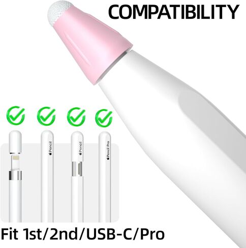 AZF Pack of 10 for Apple Pencil Tips Case, Silicone Fiber Nib Cover for Apple Pencil 2nd Generation and 1st Gen and Apple Pencil Pro/USB-C,Writing Anti-Slip Protective Case (Pink+Lavender Purple) in Saudi Arabia