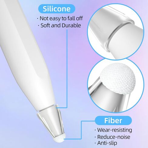 AZF Pack of 10 for Apple Pencil Tips Case, Silicone Fiber Nib Cover for Apple Pencil 2nd Generation and 1st Gen and Apple Pencil Pro/USB-C,Writing Anti-Slip Protective Case (Transparent) in Kuwait