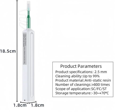 TXWTXPJ- 5pcs 2.5mm SC/FC/ST Fiber Optic Cleaning Pen, Fiber Cleaner – Over 800+ Cleans for Fiber End Face & Connectors, for Data Centers in Saudi Arabia