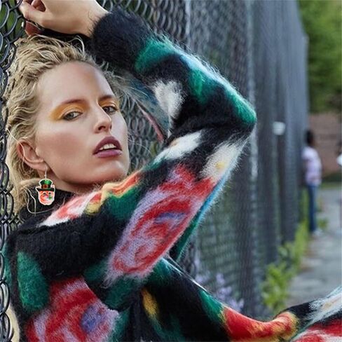 RLHRNDE أقراط عيد القديس باتريك للنساء والفتيات الأيرلندية شامروك الحيوان الكلب القط أقراط متدلية قبعة البرسيم الأخضر حدوة الحصان قطرة مهرجان أقراط هدية مجوهرات الحظ السعيد (قطة القديس باتريك) in Kuwait