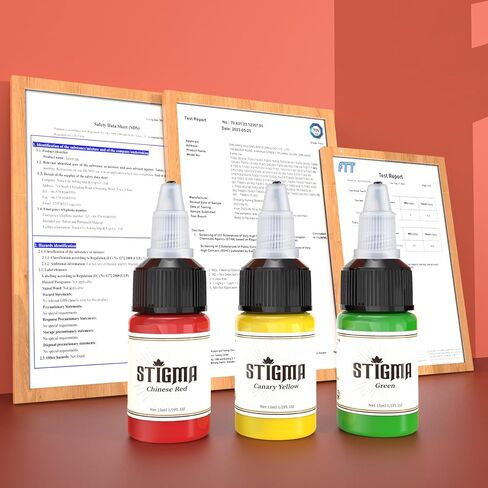 STIGMA Tattoo Ink Set 15 ml 1/2oz 14 Bottles Tattoo Pigment Set 14 Color Superior Tattoo Ink Set Tattoo Supplies TI4003-15-14 in Kuwait
