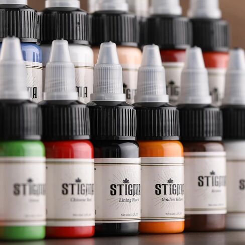 STIGMA Tattoo Ink Set 15 ml 1/2oz 14 Bottles Tattoo Pigment Set 14 Color Superior Tattoo Ink Set Tattoo Supplies TI4003-15-14 in Kuwait