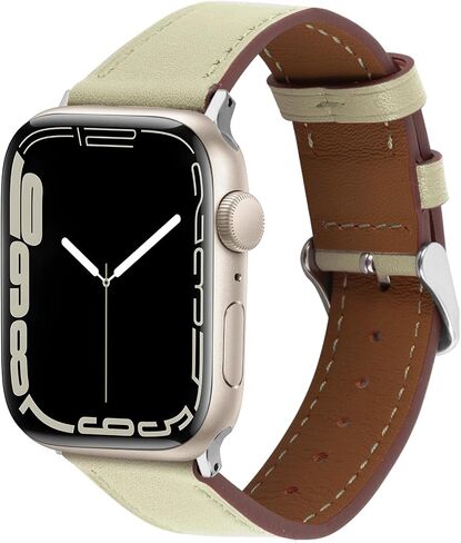Italy Genuine Leather Watch Bands Women Men Compatible with Apple Watch 38mm 40mm 41mm 42mm 44mm 45mm 46mm 49mm, Iwatch Straps Smartwatch Replacement Band for Ultra 2/1 SE Series 10 9 8 7 6 5 4 3 2 1 in Saudi Arabia
