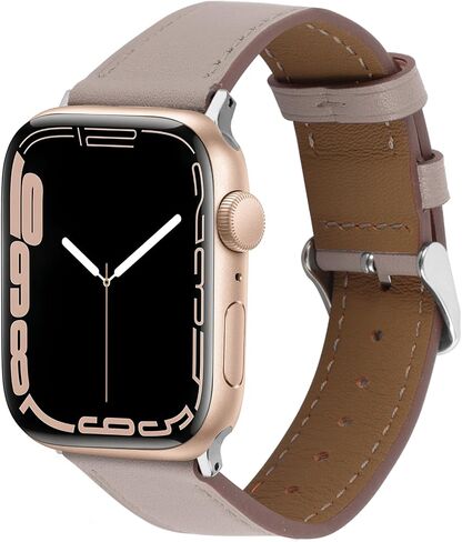 Italy Genuine Leather Watch Bands Women Men Compatible with Apple Watch 38mm 40mm 41mm 42mm 44mm 45mm 46mm 49mm, Iwatch Straps Smartwatch Replacement Band for Ultra 2/1 SE Series 10 9 8 7 6 5 4 3 2 1 in Saudi Arabia