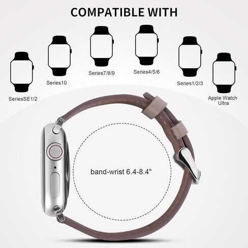 أشرطة جلدية أصلية مقاومة للارتداء متوافقة مع فرقة Apple Watch 38mm 41mm 40mm 42mm 44mm 45mm 46mm 49mm ، فرقة ساعة جلدية ناعمة مقاومة للعرق لـ Ultra 2/1 Se Serie 10 9 8 7 6 5 4 3 2 1 in Saudi Arabia