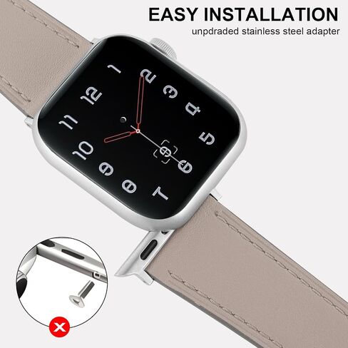 أشرطة جلدية أصلية مقاومة للارتداء متوافقة مع فرقة Apple Watch 38mm 41mm 40mm 42mm 44mm 45mm 46mm 49mm ، فرقة ساعة جلدية ناعمة مقاومة للعرق لـ Ultra 2/1 Se Serie 10 9 8 7 6 5 4 3 2 1 in Saudi Arabia