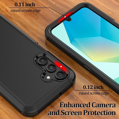 علبة الهاتف لـ Samsung Galaxy A16 2024 ، غطاء حالة حامي الدروع الثقيلة الصلبة مع حزام حزام مقطع لـ Samsung A16 2024 Case (Black+Orange) in Kuwait