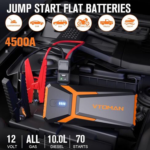 VTOMAN X3 Jump Starter with Air Compressor, 3000A Car Jump Starter Battery Pack with 150PSI Tire Inflator,12V Battery Jumper Starter Portable Jump Box(8.5L Gas/6L Diesel)with Large LCD Display, Lights in Saudi Arabia