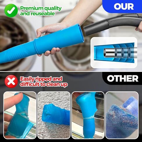 Holikme Dryer Vent Cleaner Kit Vacuum Hose Attachment Brush, Lint Remover, Dryer Vent Vacuum Hose, Black in Kuwait