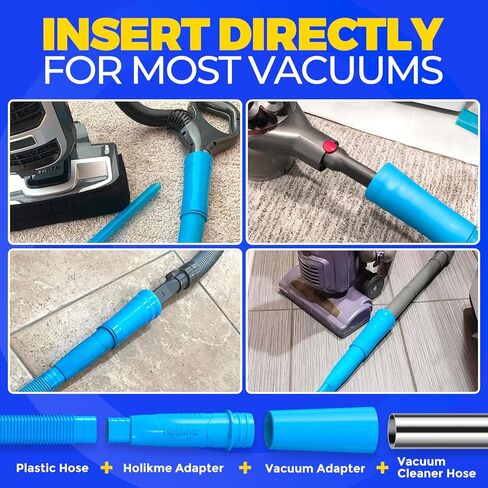 Holikme Dryer Vent Cleaner Kit Vacuum Hose Attachment Brush, Lint Remover, Dryer Vent Vacuum Hose, Black in Kuwait