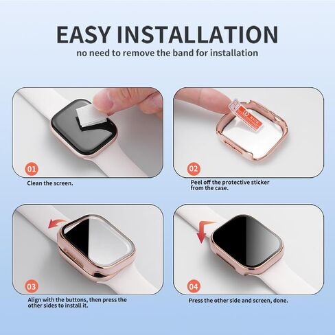 متوافق مع Apple Watch S10 Protect Case (2024) ، وغطاء 2 حزمة المصد مع واقي شاشة زجاجي مضمّن (أبيض وأبيض/ ذهبي ، لسلسلة IWatch 10/ 42mm) in Kuwait