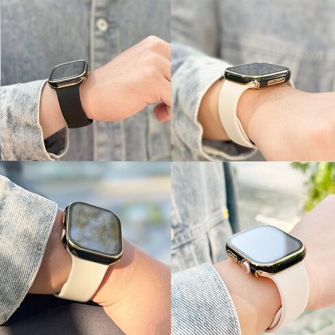 متوافق مع Apple Watch S10 Protect Case (2024) ، وغطاء 2 حزمة المصد مع واقي شاشة زجاجي مضمّن (أبيض وأبيض/ ذهبي ، لسلسلة IWatch 10/ 42mm) in Kuwait