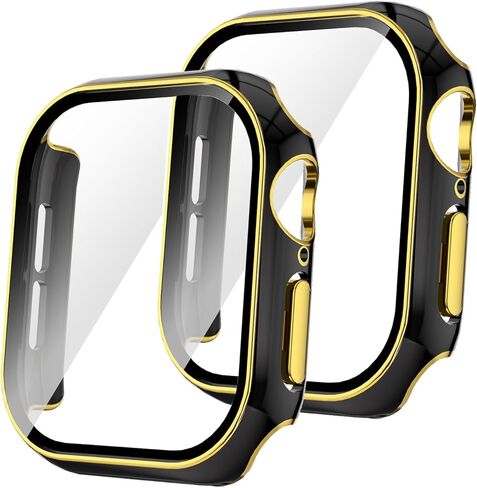 متوافق مع Apple Watch S10 Protect Case (2024) ، وغطاء 2 حزمة المصد مع واقي شاشة زجاجي مضمّن (أبيض وأبيض/ ذهبي ، لسلسلة IWatch 10/ 42mm) in Kuwait