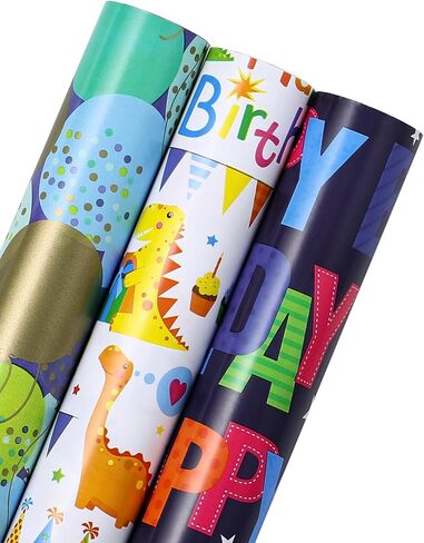 WRAPAHOLIC Birthday Wrapping Paper Roll - Mini Roll - 4 Rolls - 17 Inch X 120 Inch Per Roll - Cool Racing Cars and Autodrome Print for Birthday, Party, Baby Shower Packing in Saudi Arabia