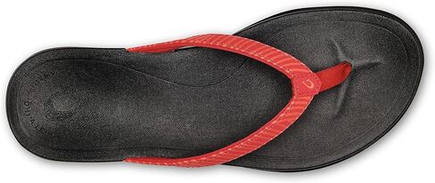 OLUKAI Ho'opio Women's Beach Sandals, Quick-Dry Flip-Flop Slides, Water Resistant & Modern Low Profile Design, All-Day Comfort Fit & Wet Grip Soles, Blue Depth/Stripe, 10 in Kuwait