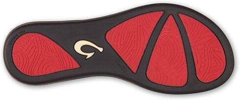 OLUKAI Ho'opio Women's Beach Sandals, Quick-Dry Flip-Flop Slides, Water Resistant & Modern Low Profile Design, All-Day Comfort Fit & Wet Grip Soles, Blue Depth/Stripe, 10 in Kuwait