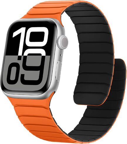 Magnetic Silicone Bands Compatible with Apple Watch 49mm 46mm 45mm 44mm 42mm, Soft Sport Wristband for Men Women Compatible with iWatch Ultra SE Series 10 9 8 7 6 5 4 3 2 1, Black in Saudi Arabia