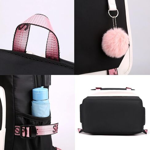 Roffatide anime Kuromi Backpack Printed Business Lugual Luptop Lupments Backpack Propack Travel Heaking Daypacks Rucksack 17 Int in Kuwait
