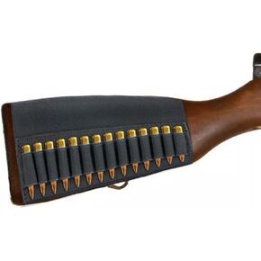 Tactical Hunting Weapon Buttstock Cheek Rest, 14 Rounds Gun Shell Magazine Tactical Shotgun Buttstock Cheek Rest Pad for 5.56 mm Bullet .22 / .223.204