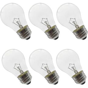 40 watt A15 Appliance Oven Light Bulb ，120V E26 Medium Base,High Temperature Resistance 300℃,Resistant Appliance for Oven, Stove, Refrigerator Warm White 2700K (6 Pack)