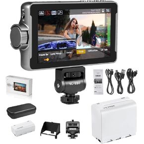 VILTROX DC-550 5.5 Inch Touch Screen Camera Field Monitor with 2 Packs NP-F970 Monitor Battery