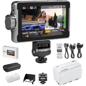 VILTROX DC-550 5.5 Inch Touch Screen Camera Field Monitor with 2 Packs NP-F750 Monitor Battery