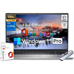 Dell Inspiron 15 3530 Business Laptop, Office 2024 Lifetime License, 15.6" FHD LED Screen, Intel 10-Core i7-1355U, 32 GB RAM, 1 TB SSD, Intel Iris Xe GPU, Wi-Fi 6, Windows 11 Pro, w/Accessories