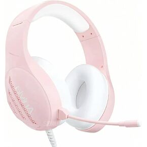 Pink Gaming Headset with Mic for Girls Women - Wired Over Ear Headphones with Microphone for PS4, PS5, Xbox, PC, Laptop, Smartphones