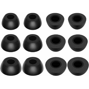 6 Pairs Liberty 4 NC Memory Foam Ear Tips, Replacement S/M/L 3 Size Soft Comfortable No Silicone Flexible Eartips Fit in Case Accessories Compatible with Soundcore Liberty 4NC - Foam Black