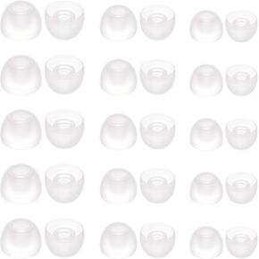 15 Pairs Silicone Ear Bud Replacement Pieces Earbuds Ear Tips Replacement Ear Bud Covers S/M/L Sizes Ear Gels Soft Earphones Earbuds Clear Ear Cushion Ear Bud Tips Replacement Kit